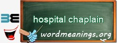 WordMeaning blackboard for hospital chaplain